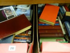 Box of mixed DVDs and another box of miscellaneous books