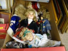 Collection of modern porcelain headed collector's dolls
