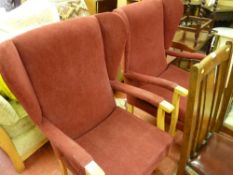 Pair of modern wingback armchairs