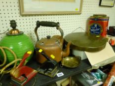 Parcel of mixed metalware including office stamps etc