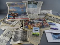 Quantity of newspaper cuttings and ephemera, predominantly local interest including the Conwy Tunnel