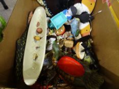 Collection of ornamental figurines of birds and animals etc