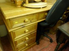 Fine twin pedestal pine desk and office chair