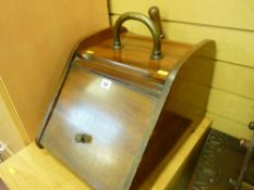 Slope fronted mahogany coal box