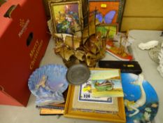 Small selection of model boats, quantity of marine/sealife ornamental ware etc
