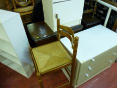 Polished barley twist gate leg table and parcel of other furniture including melamine chest,