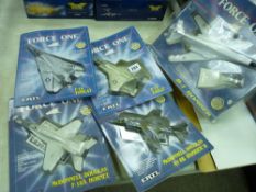 Five Force One diecast fighter planes by ERTL including a B1 Bomber
