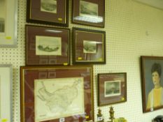 Parcel of engravings - North Wales scenes and others and a map of Cheshire