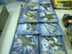 Eight Force One diecast jet fighters by ERTL, still bubblepacked