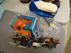 Sindy push-along pram, a boxed Britain's chimpanzee tea party etc