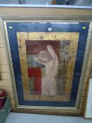 Gilt highlighted print of a young maiden