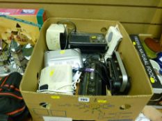 Box of various radios and clock radios including Roberts, DAB etc