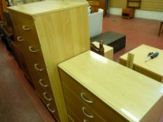 Fine quantity of good quality light wood effect modern bedroom furniture and other modern