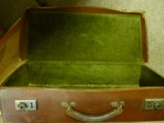 Vintage leather case initialled 'B W'