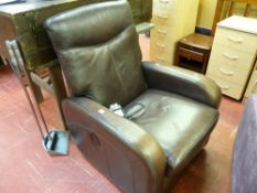 Leather effect electric recliner chair E/T