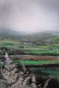 DARREN HUGHES oil on canvas layed to board - expansive Caernarfonshire landscape, signed & dated