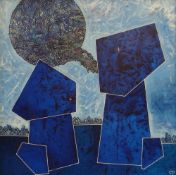 CERI PRICHARD oil on canvas - abstract, entitled verso 'Tectonica 2011', signed with initials and