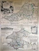 THOMAS KITCHEN coloured antiquarian map - two counties of 'Cardiganshire' and 'Pembrokeshire' from