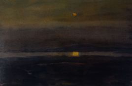 SIR KYFFIN WILLIAMS RA coloured print - sunset of the sea, signed in full, 39 x 58cms