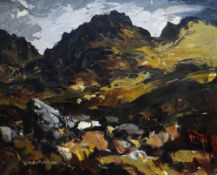 DONALD McINTYRE oil on canvas - dramatic North Wales landscape, signed in full & entitled verso 'Y