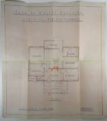 OF DYLAN THOMAS INTEREST - A PLAN OF MAJODA BUNGALOW WITH POLICEMAN'S NOTES relating to an