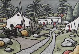 ALAN WILLIAMS acrylic on canvas - entitled 'Farm Nr Porthmadog', signed, 40.5 x 58.5cms