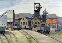 R KENNETH KERNICK watercolour - entitled verso 'Cryla' with Welsh Arts Council label, 1987,