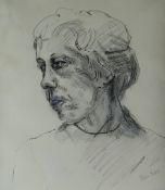 PAUL REES FRSA pencil drawing - portrait of his late wife Ann Margaret Rees, circa 1980, signed,