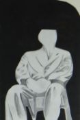 JOHN UZZELL EDWARDS pencil work - study of a seated figure, 21 x 14cms