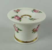 A RARE NANTGARW SOLID INKWELL of tapering form with flared neck and foot, painted with six sprigs of