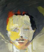 JOHN UZZELL EDWARDS gouache - head & shoulders portrait entitled 'Head', 24 x 20cms