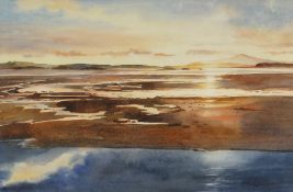 BRIAN ENTWISTLE watercolour - sunset at Rhosneigr, signed & dated 1979, 30.5 x 46cms