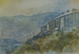 CHRIS GRIFFIN watercolour - entitled verso 'Rhondda Terrace', signed & dated '91, 12.5 x 17cms