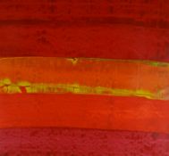 ELFYN LEWIS acrylic - sunset, entitled 'Machlud', signed verso, 47 x 51cms