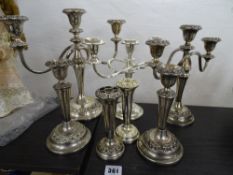Group of EP candelabra etc