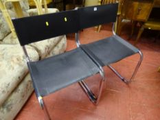 Pair of black and chrome director's style chairs