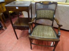 Jug and bowl stand and an Edwardian bedroom chair
