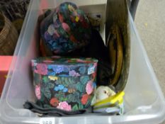 Tub of purses, boxes etc