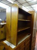 Pair of four shelf bookcases