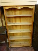 Pine five shelf bookcase