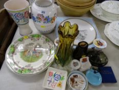 Mixed selection of decorative crockery and glassware by Poole, Royal Worcester etc