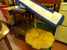 Parcel of furniture comprising light wood occasional table, nest of three tables, two nests of two