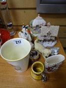 1910 commemorative beaker, Lilliput Lane cottages, Worcester items etc