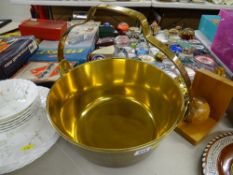 Polished brass preserve pan with swing handle