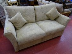 Modern light upholstered metal action bed settee