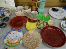 Collection of decorative nut dishes, bowls and jugs by Shorter, Hancock, Beswick, Myott etc