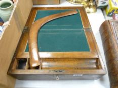 Mahogany writing slope and a boomerang