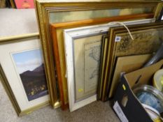 Quantity of framed reproduction maps and prints etc