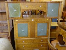 Satin wood two piece bedroom set