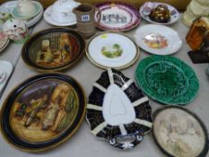 Collection of decorative wall plates etc including Sunderland lustre type ware etc
